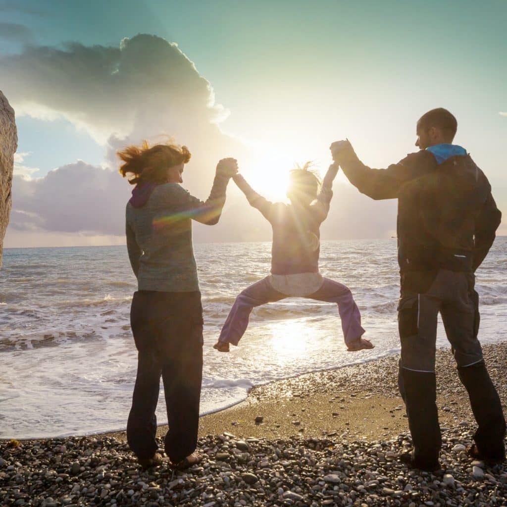 Family on the beach