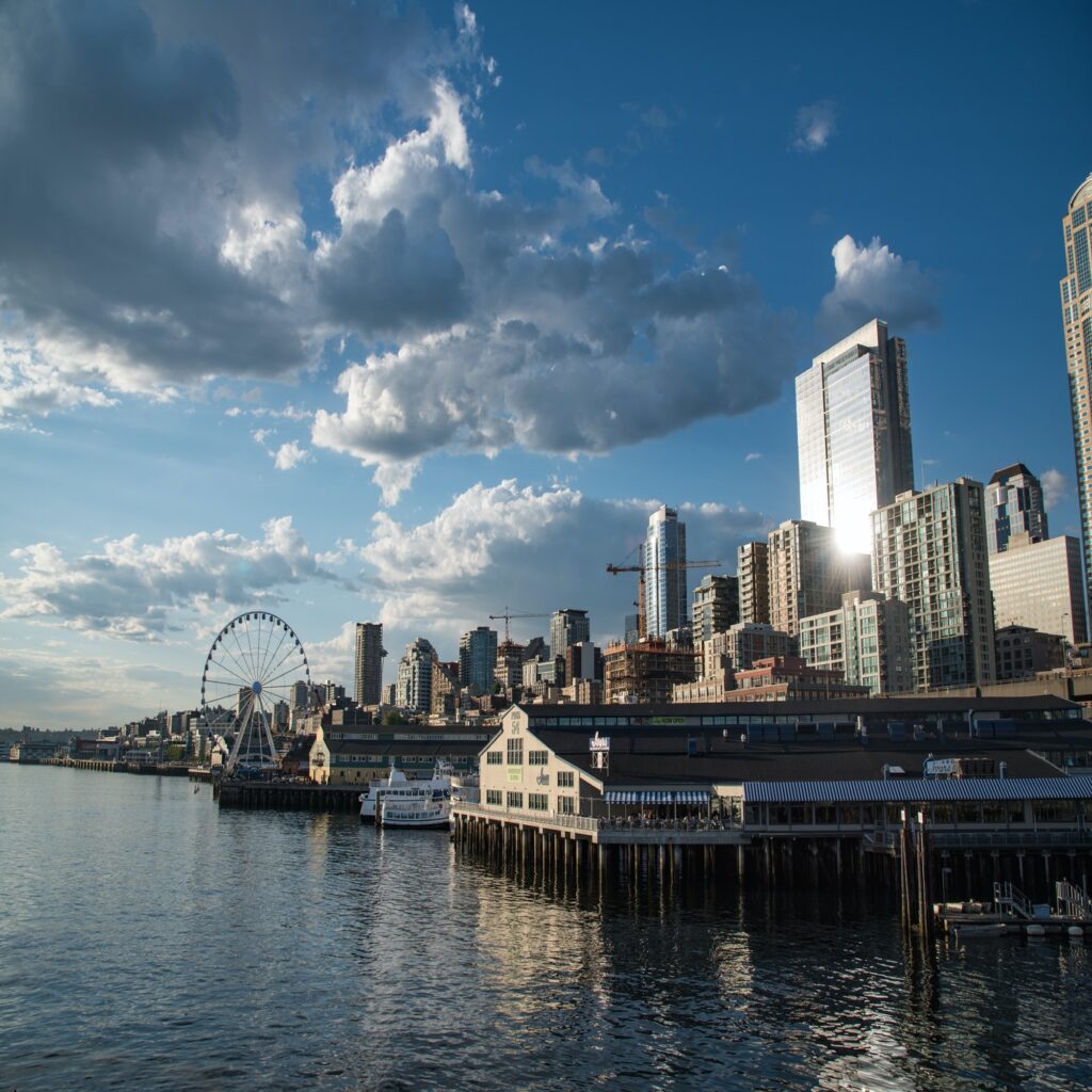 Seattle waterfront with skyline